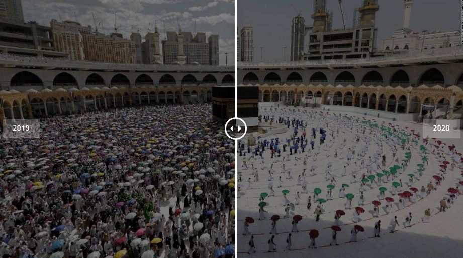 From 2 million to 1,000 Striking photos show socially-distanced Hajj