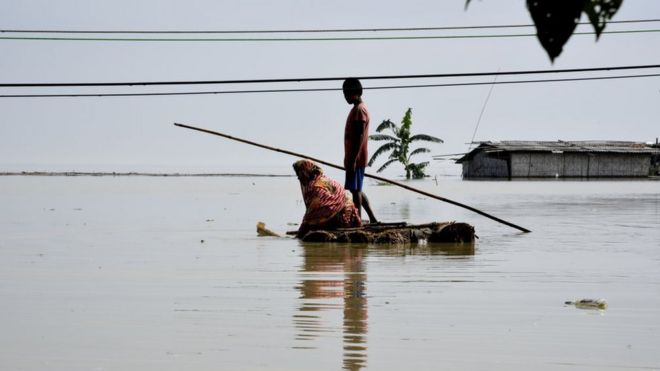 Assam: Fifty dead and two million hit by India monsoon floods